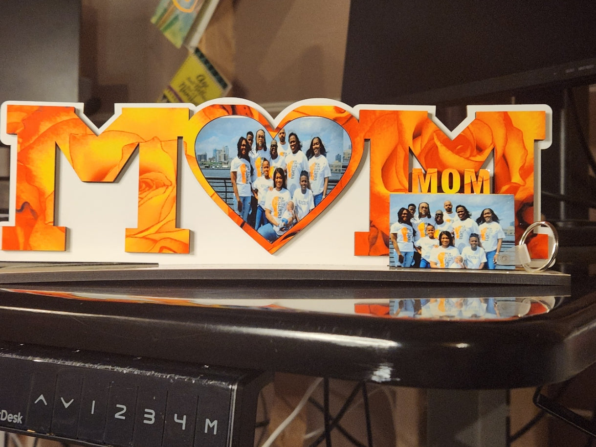 MOM plaque and keychain set