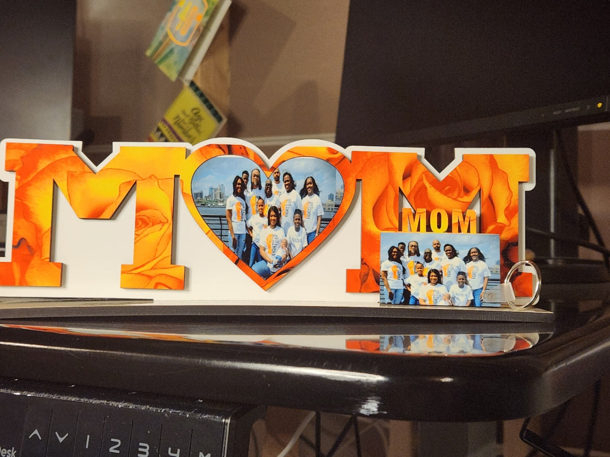 MOM plaque and keychain set