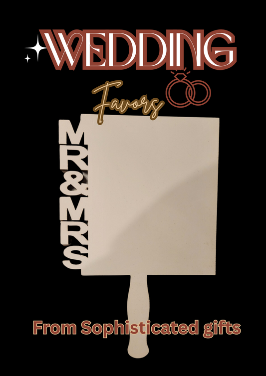 Sublimation blanks- Mr. & Mrs. paddle fans-wedding favors