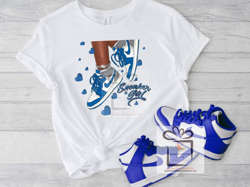 Sneaker girl shirt blue